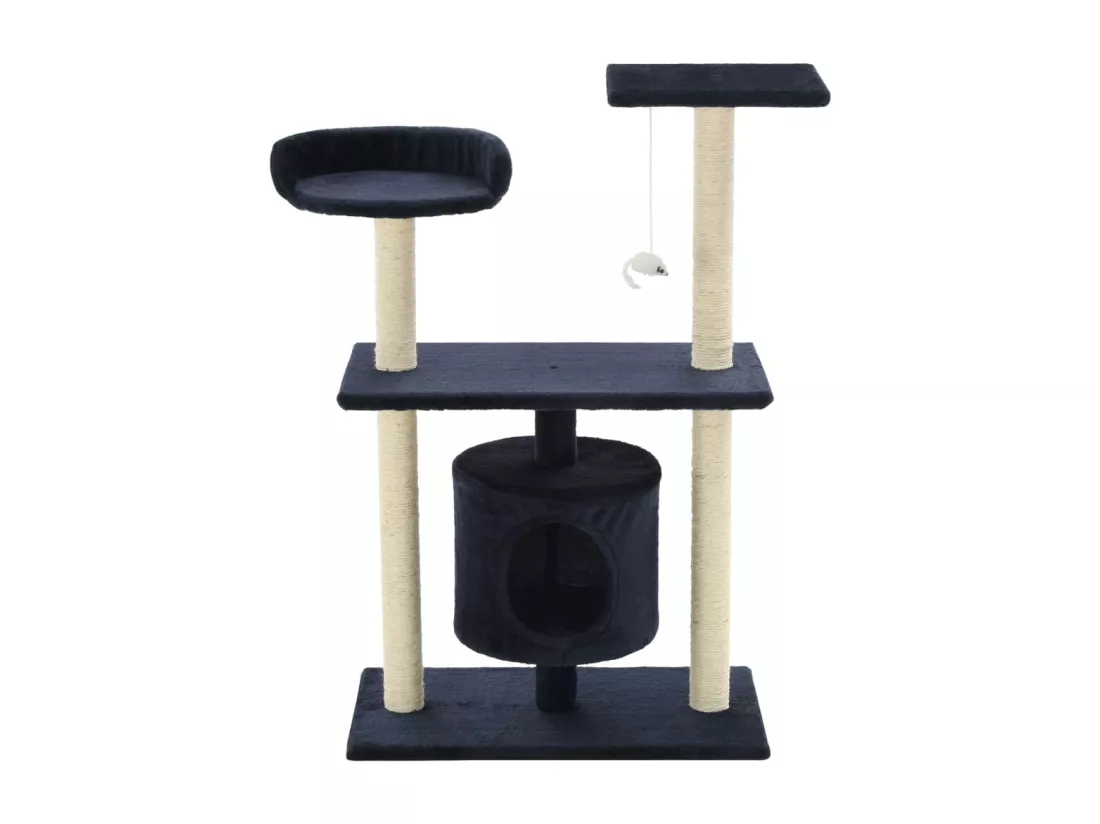 Arbre à chat avec griffoirs en sisal 95 cm Bleu foncé
