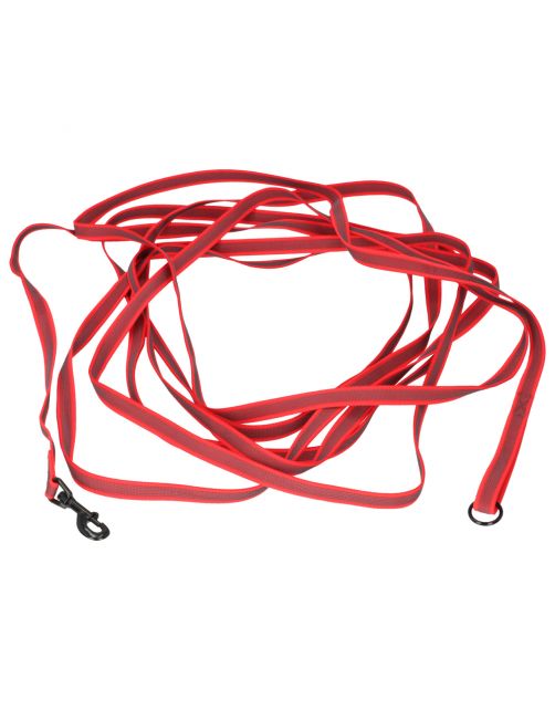 Adori Nylon Anti-Sliplijn Met Handvat - Hondenriem - 10mx2.0 cm Rood L