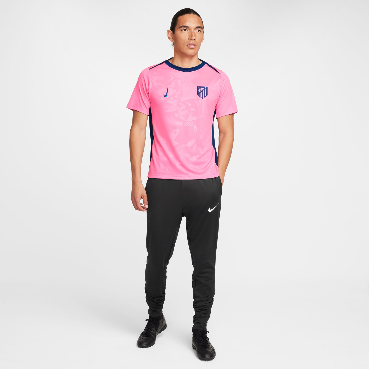 Nike Atletico Madrid Pre-Match Trainingsshirt 2024-2025 Roze Donkerblauw