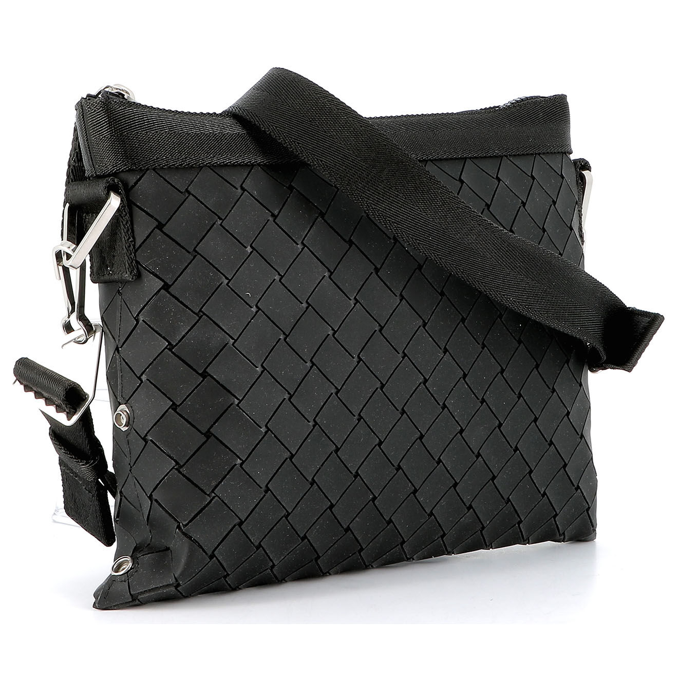 Bottega Veneta Sac bandoulière en Caoutchouc noir - Parfait état - 28.5x23x3 cm