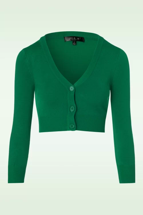 Mak Sweater Shela cropped vest in smaragdgroen