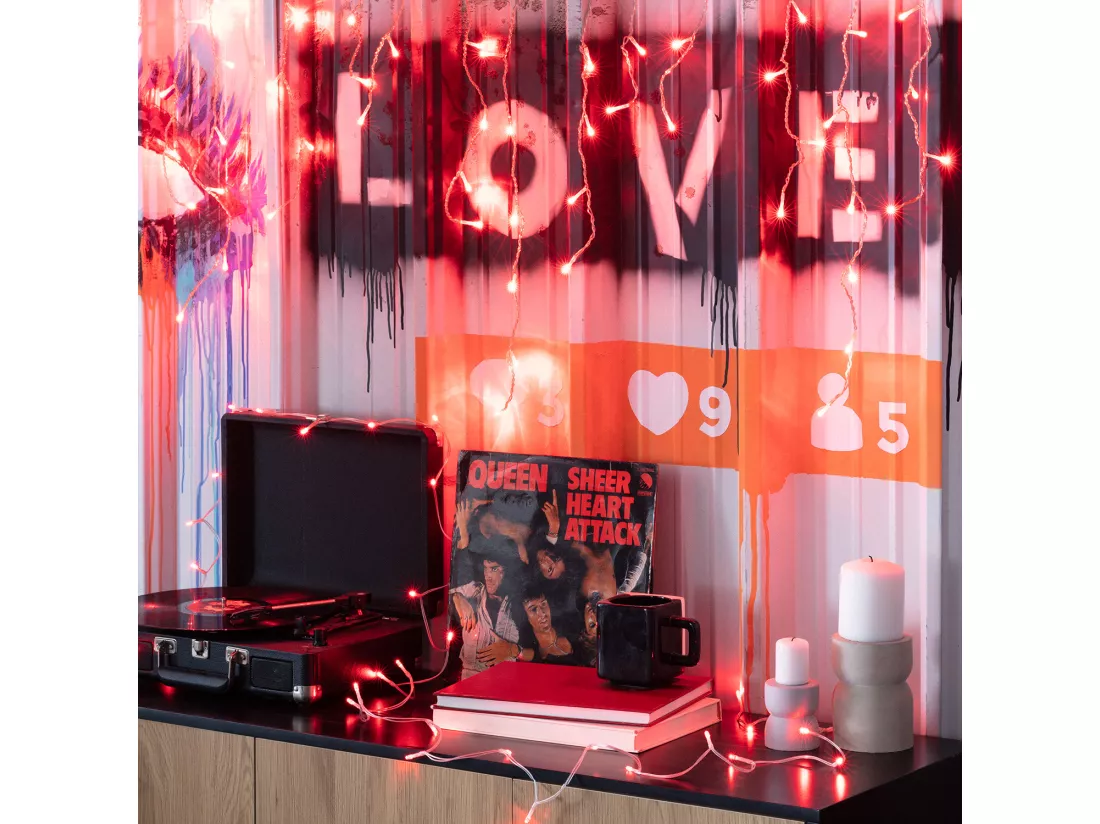 Guirlande LED Extérieure à Piles 5m Rouge