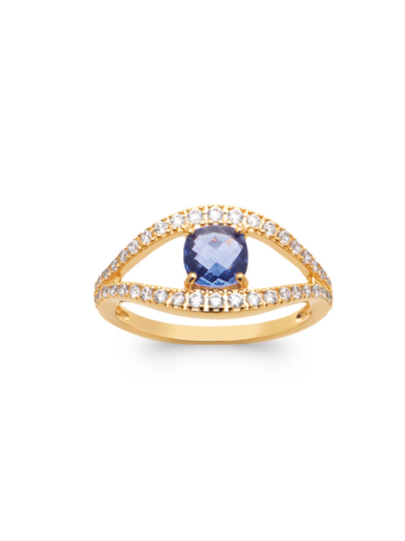 Bague améthyste et zirconias