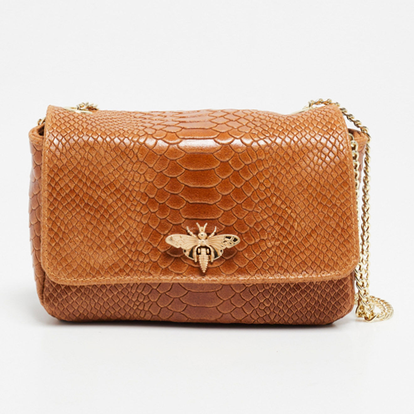 Christian Laurier Sac bandoulière en Cuir Hera camel - 21x15x7 cm