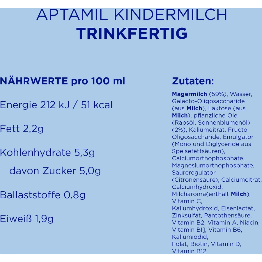 Aptamil Kindermilch 1+ trinkfertig 1 l ab dem 1. Jahr