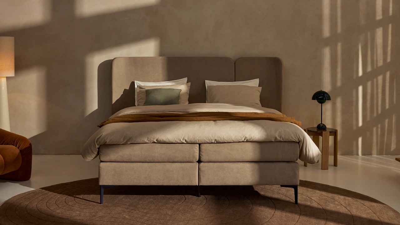 Boxspring Mesa - Soft suede liver