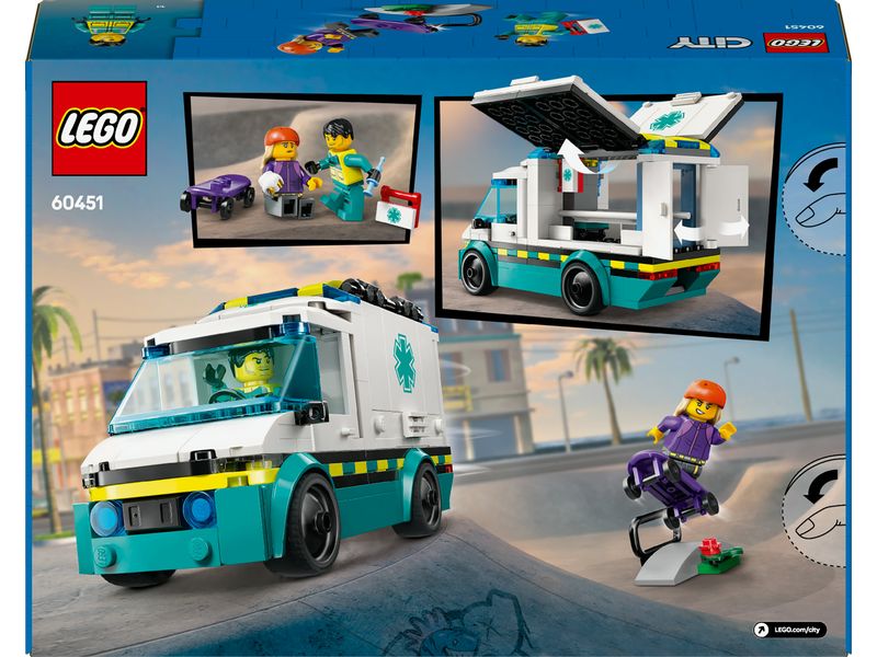 LEGO® City Rettungswagen 60460 Vielseitiges Konstruktionsspielzeug zur Förderung der Kreativität und Fantasie