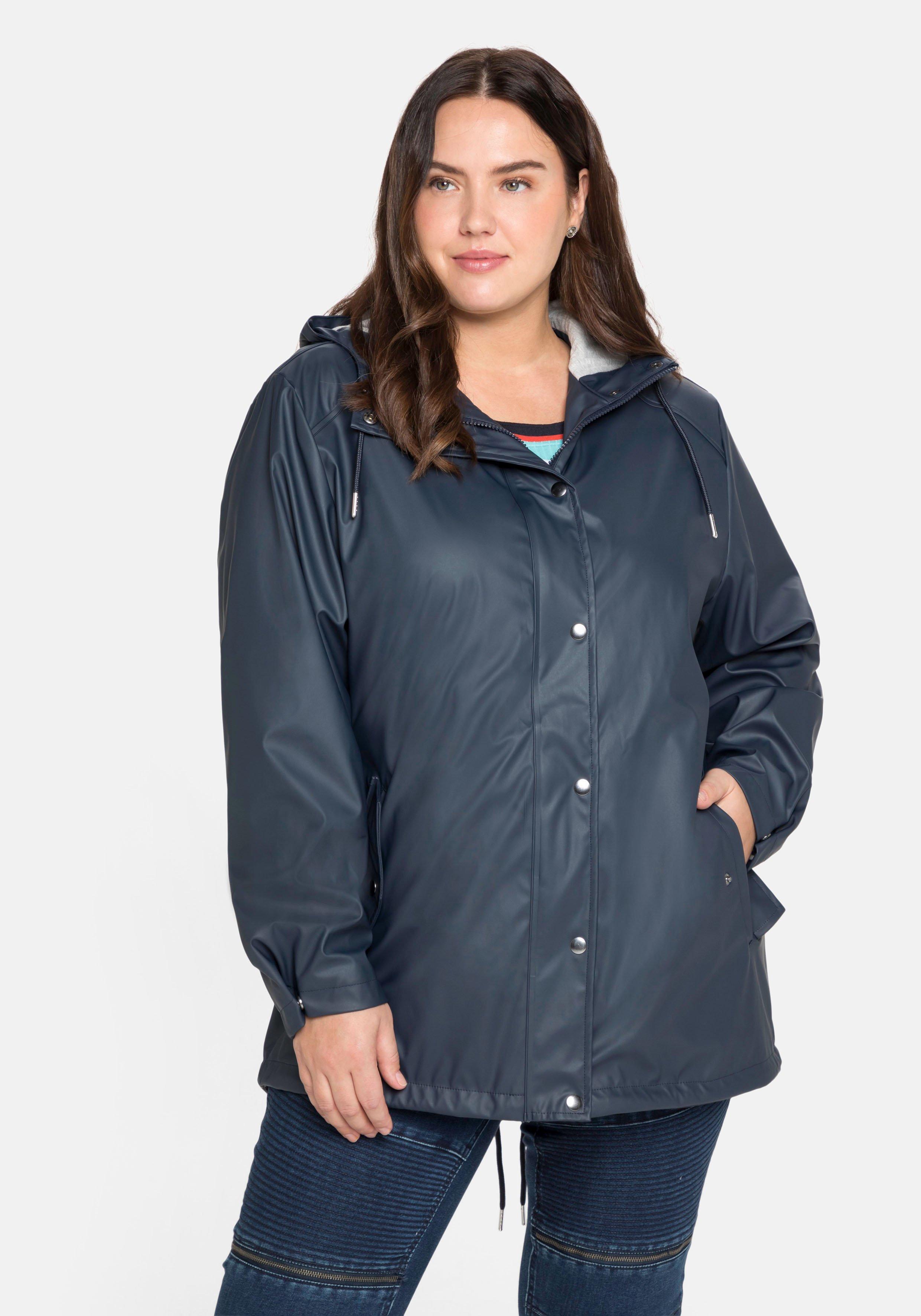 Regenjacke mit Jerseyfutter, hinten länger als vorn