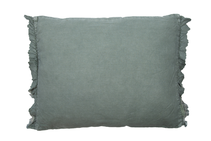 Vintage linnen kussen Quirine Old green