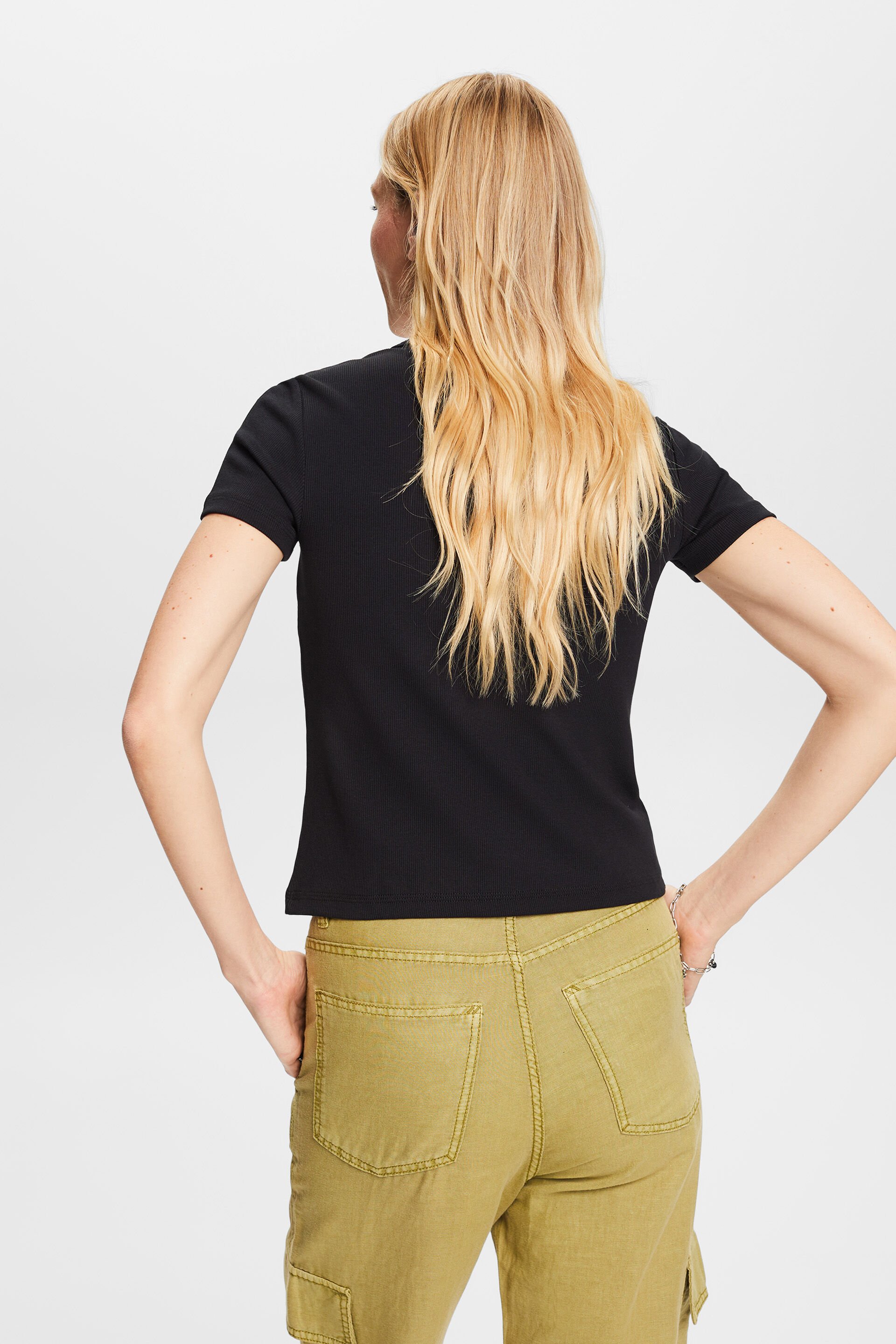 T-shirt en jersey côtelé