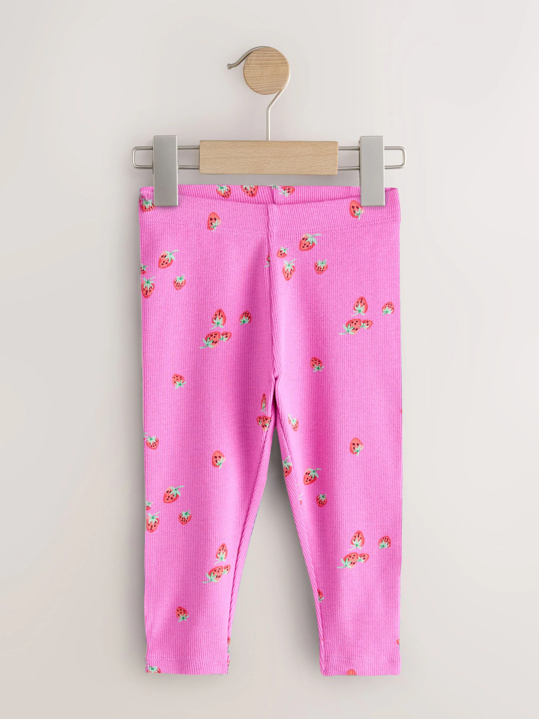 Roze - Verpakking van 5 geribbelde Leggings (3mnd -7jr)
