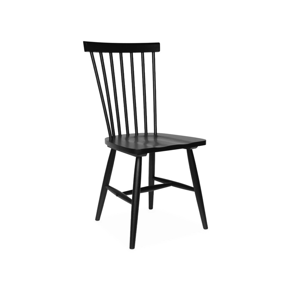 Lot de 2 chaises noires à barreaux en bois d'hévéa. Romie. L 50.8 x p 44.2 x h 90cm