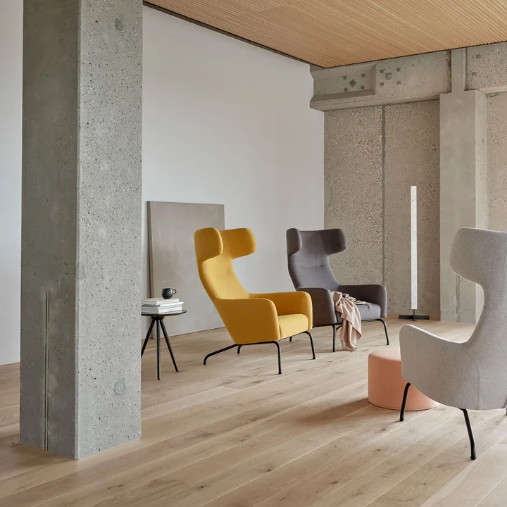 Softline - Havana Ohrensessel, Gestell schwarz / Filz hellgrau (620)
