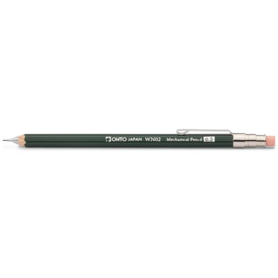 Mini-Druckbleistift Zedernholz 0,5-mm-Mine, Grün