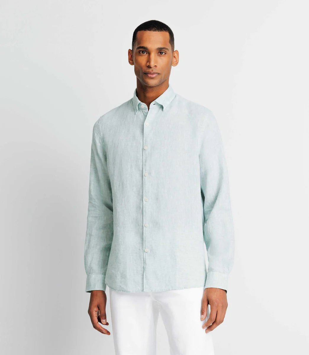 Chemise casual en lin vert clair