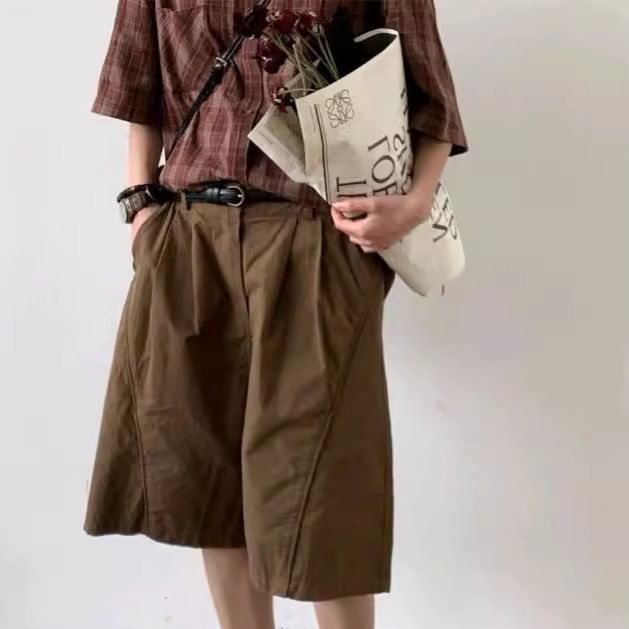Nightbell - Mid Rise Effen Shorts