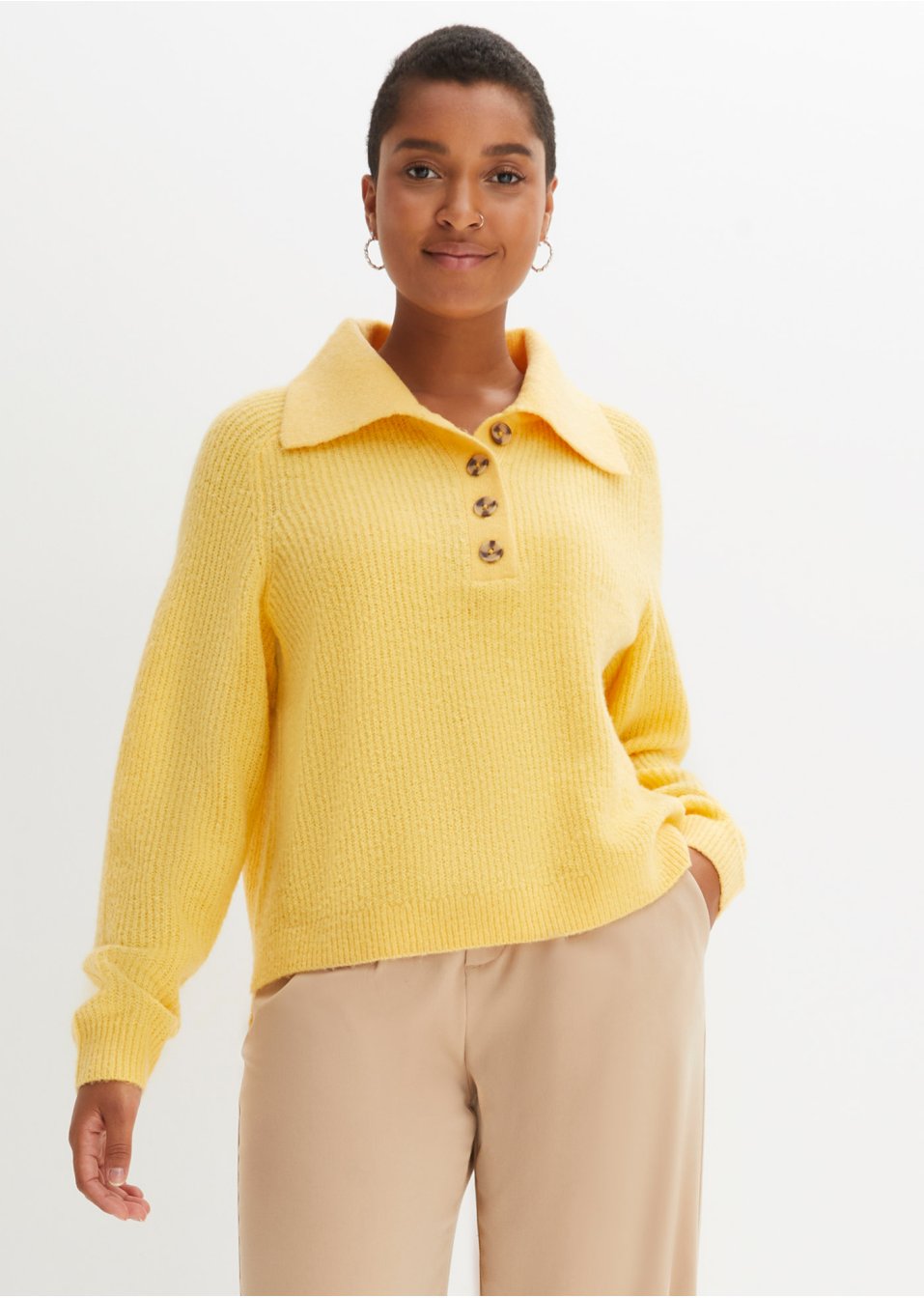 Pull en maille à col polo
