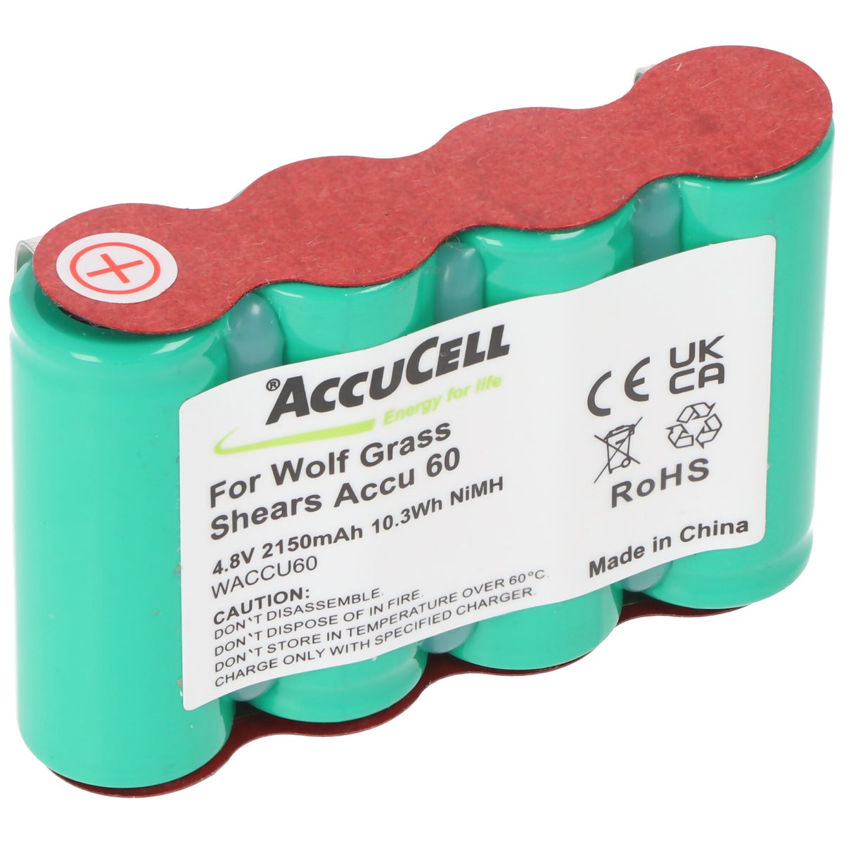 Accu geschikt voor Wolf grasschaar Accu 60, ACCU60, 4,8 Volt NiMH accu 2150mAh