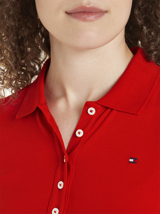 Tommy Hilfiger 1985 SLIM PIQUE POLO SS Fierce red