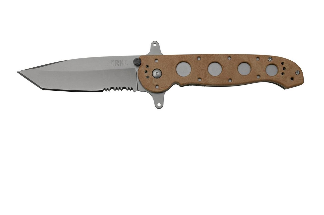 CRKT M16-14ZSF Desert FRN, Triple Point Serrations, zakmes, Kit Carson Design