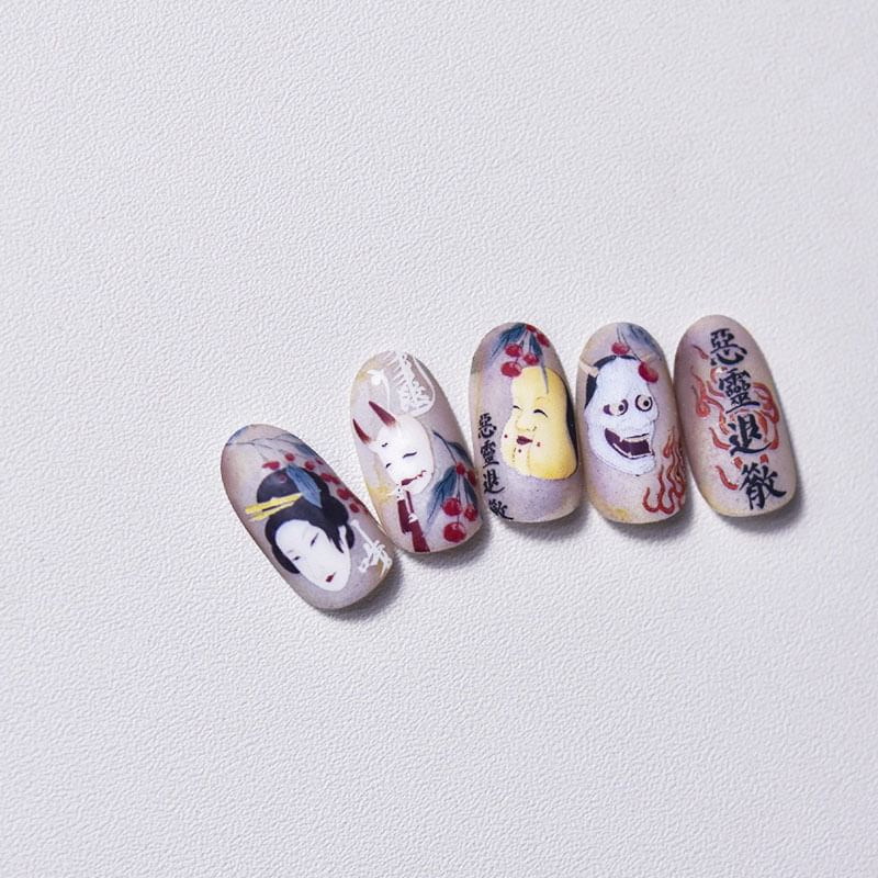 swarliss - Japanse masker-danser nagelstickers