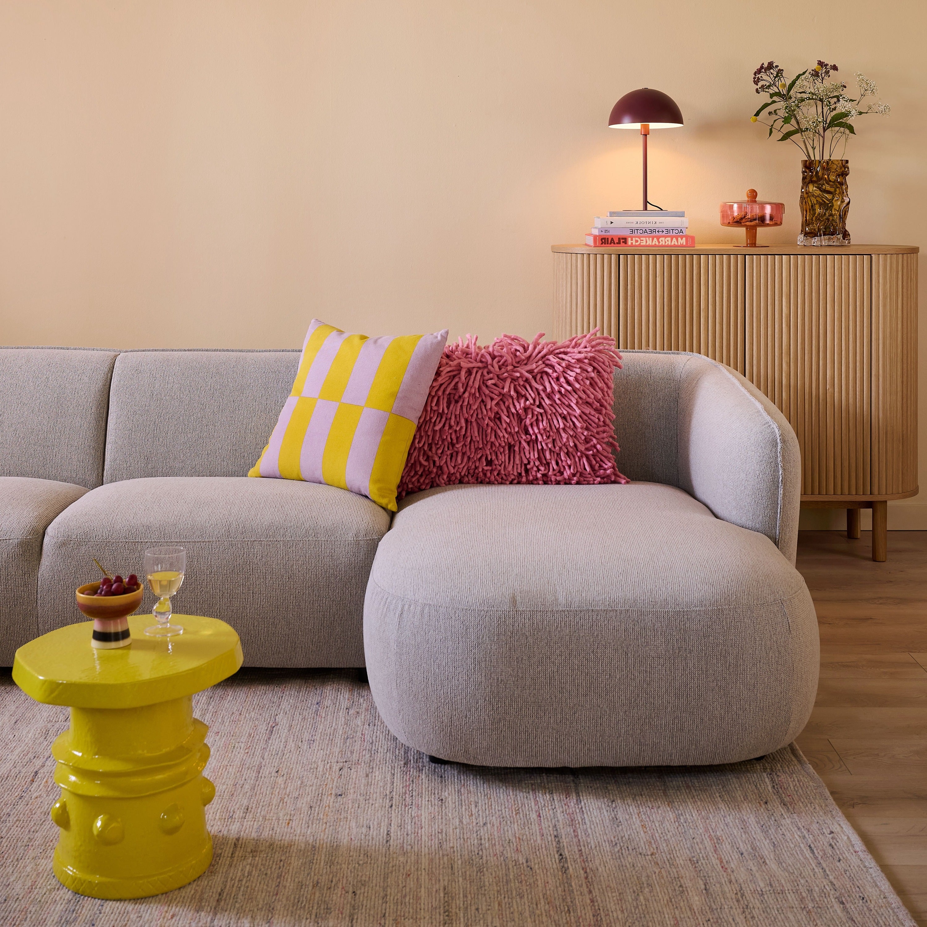 by fonQ Soft Hoekbank met Chaise Longue Rechts - Naturel Melange