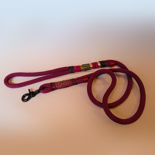 Coleira para cães Lea&you de ontem com mosquetão roxo