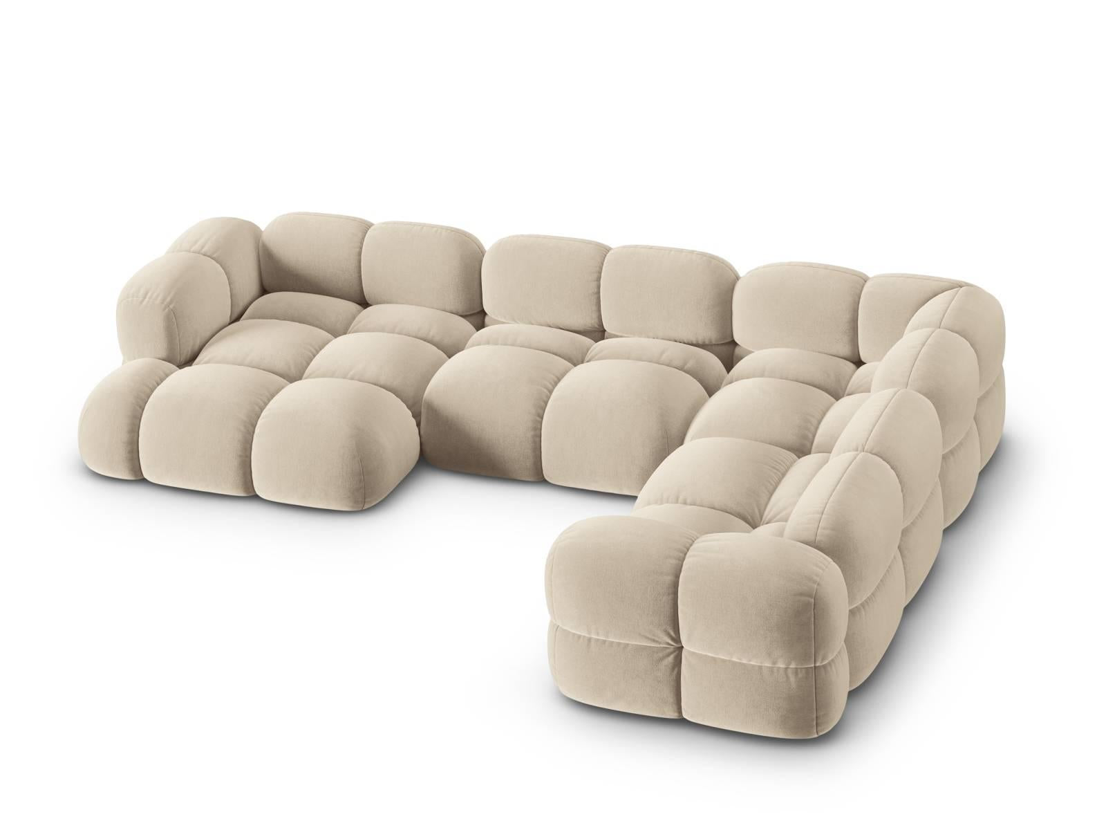 Cosmopolitan Design Loretto 3,5-zits Hoekbank Rechts - Velvet - Lichtbeige