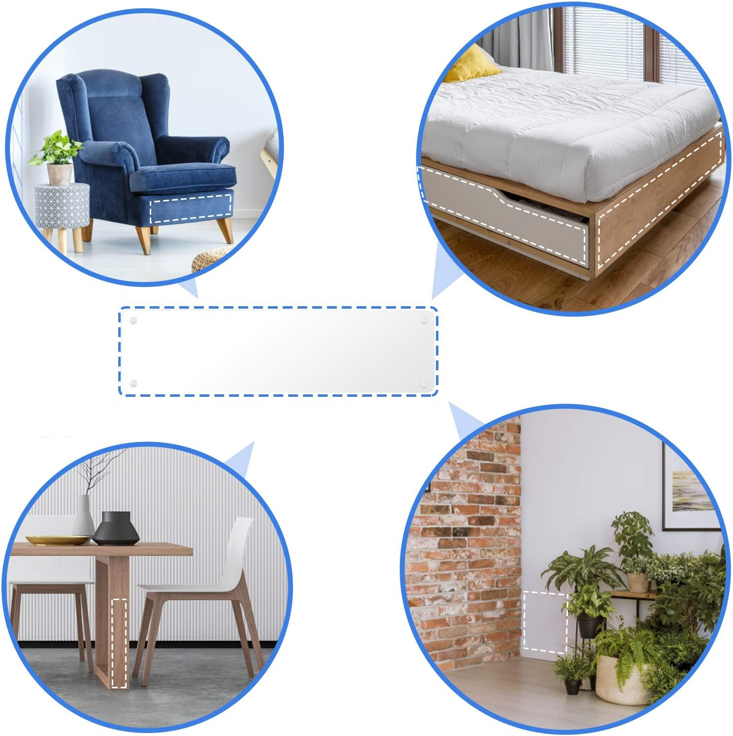 (8er Set) 45x30cm Selbstklebender Katzen Kratzschutz Zuschneidbare Möbel Schutzfolie Sofa Schoner - Transparent
