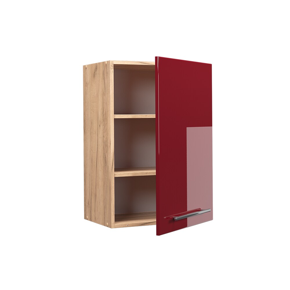 Vicco Hängeschrank Küchenschrank Küchenmöbel Fame-Line Eiche Rot Bordeaux modern 50 cm Küche Einbauküche Hängeschrank Drehtür Einlegeboden Küchenzeile Hochglanz