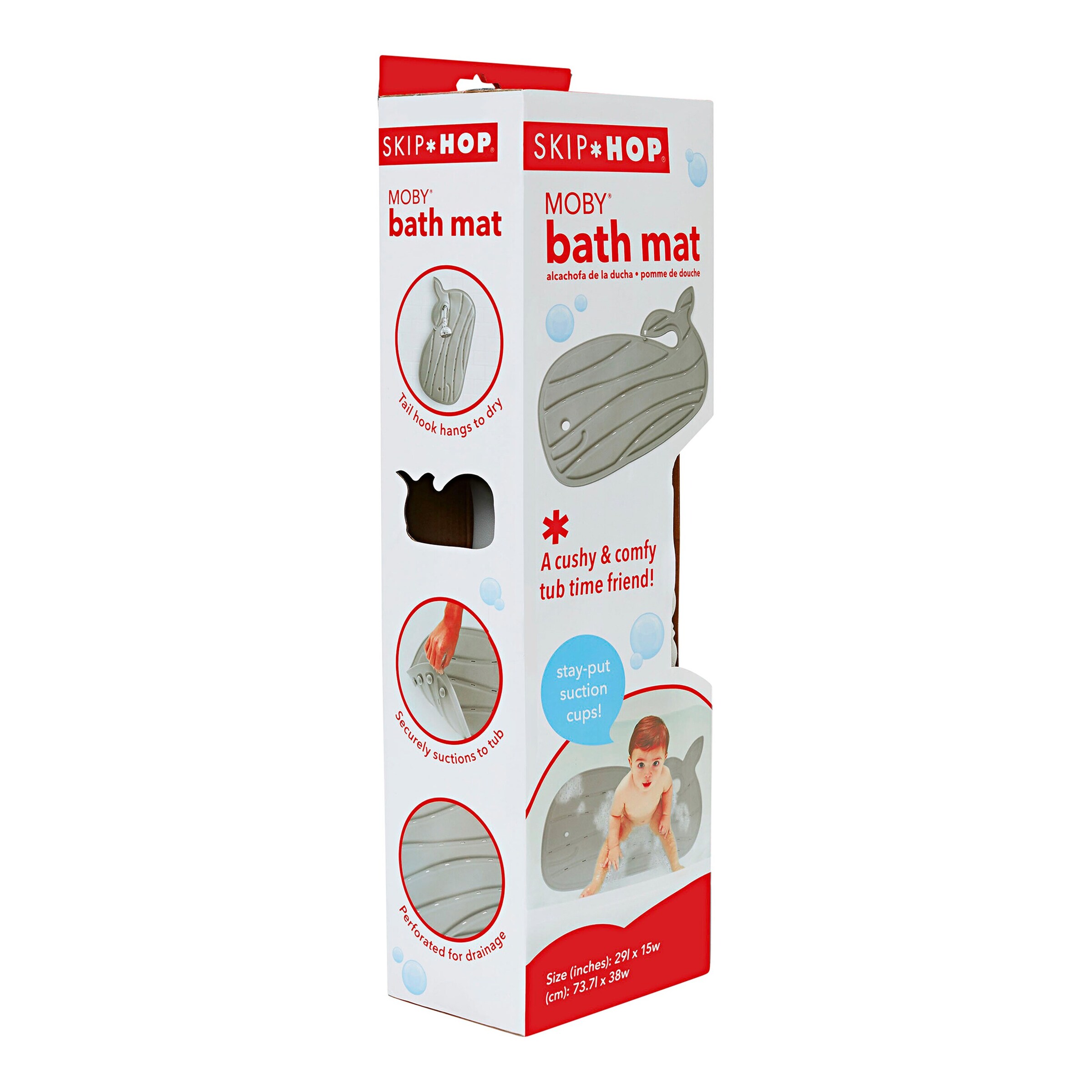 Skip Hop Badewannen-Matte Moby Antirutsch grau
