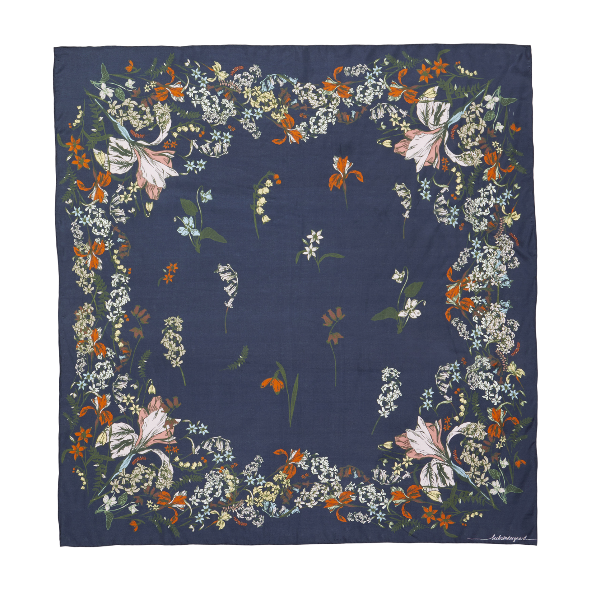 DONICA - Foulard imprimé en soie | Bleu