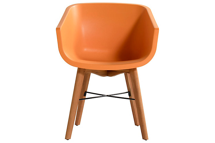 Chaise de jardin en résine Amalia orange (lot de 2)