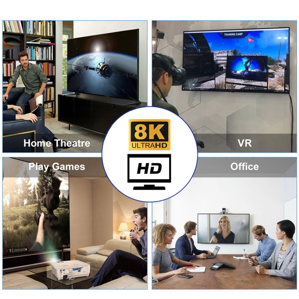 Micro HDMI auf HDMI 8K 90° Grad Winkel Adapter mit vergoldeten Kontakten - Grau