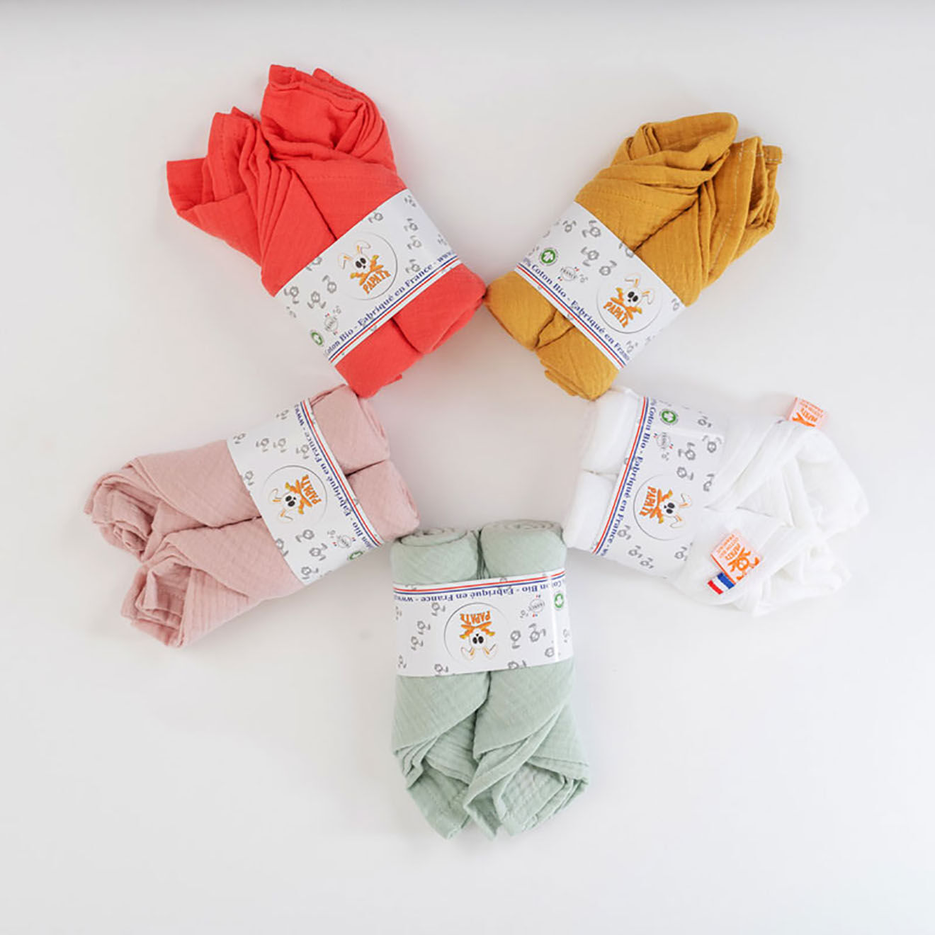Papate Lange en Coton Bio rose - 50x50 cm