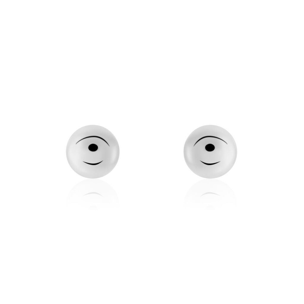 Boucles D'oreilles Puces Virgie Argent Blanc