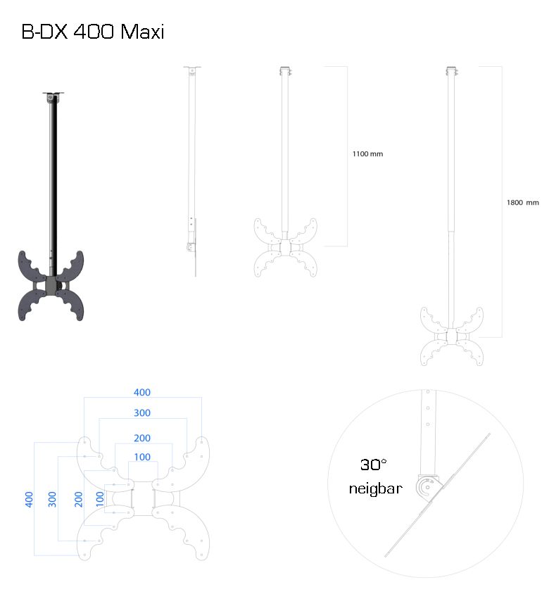 TV-Deckenhalterung B-DX400MAXI