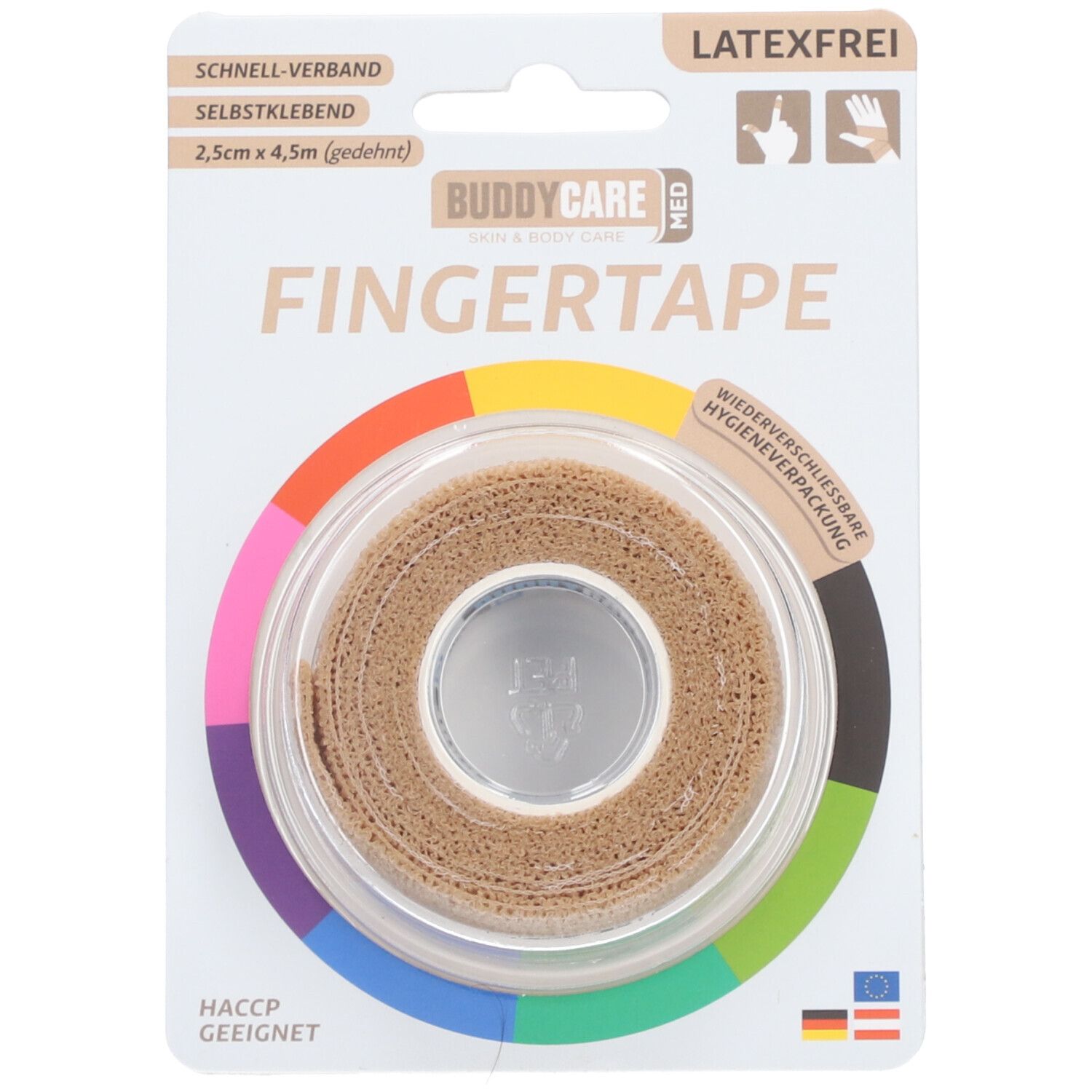 BUDDYCARE® MED Fingertape HAUT 2,5cmx4,5m Latexfrei