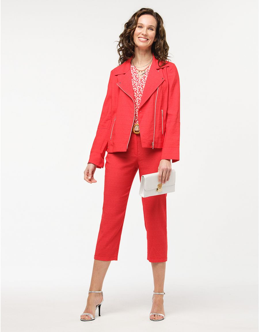Veste rouge col à revers