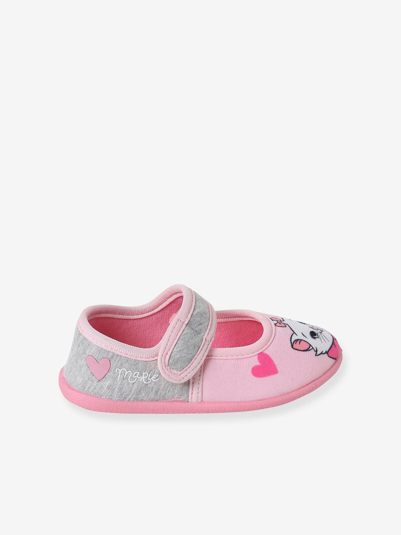 Pantufas DS® Marie The Aristocats, rosa claro lisas com estampas.