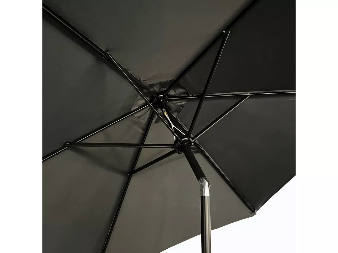 Parasol de jardin ORIENT avec inclinaison réglable en gris foncé, Poids 4,5 kg Dimensions L270 x l270 x H235 cm