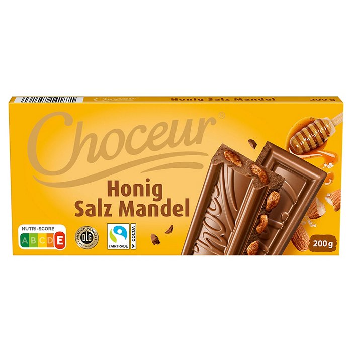CHOCEUR Nuss Schokolade 200 g, Honig-Salz-Mandel