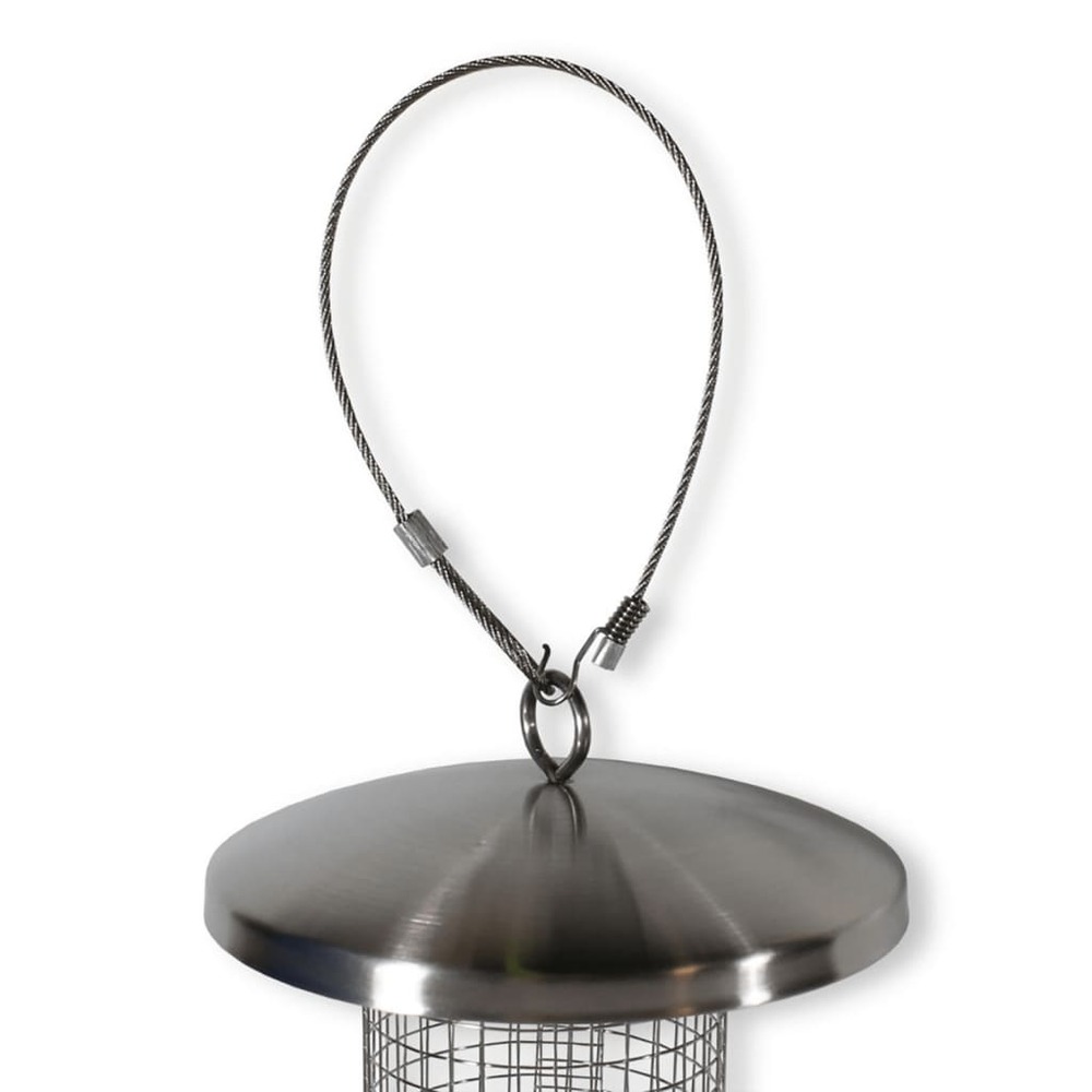 Station d'alimentation d'oiseaux suspendue 14x27,5 cm inox
