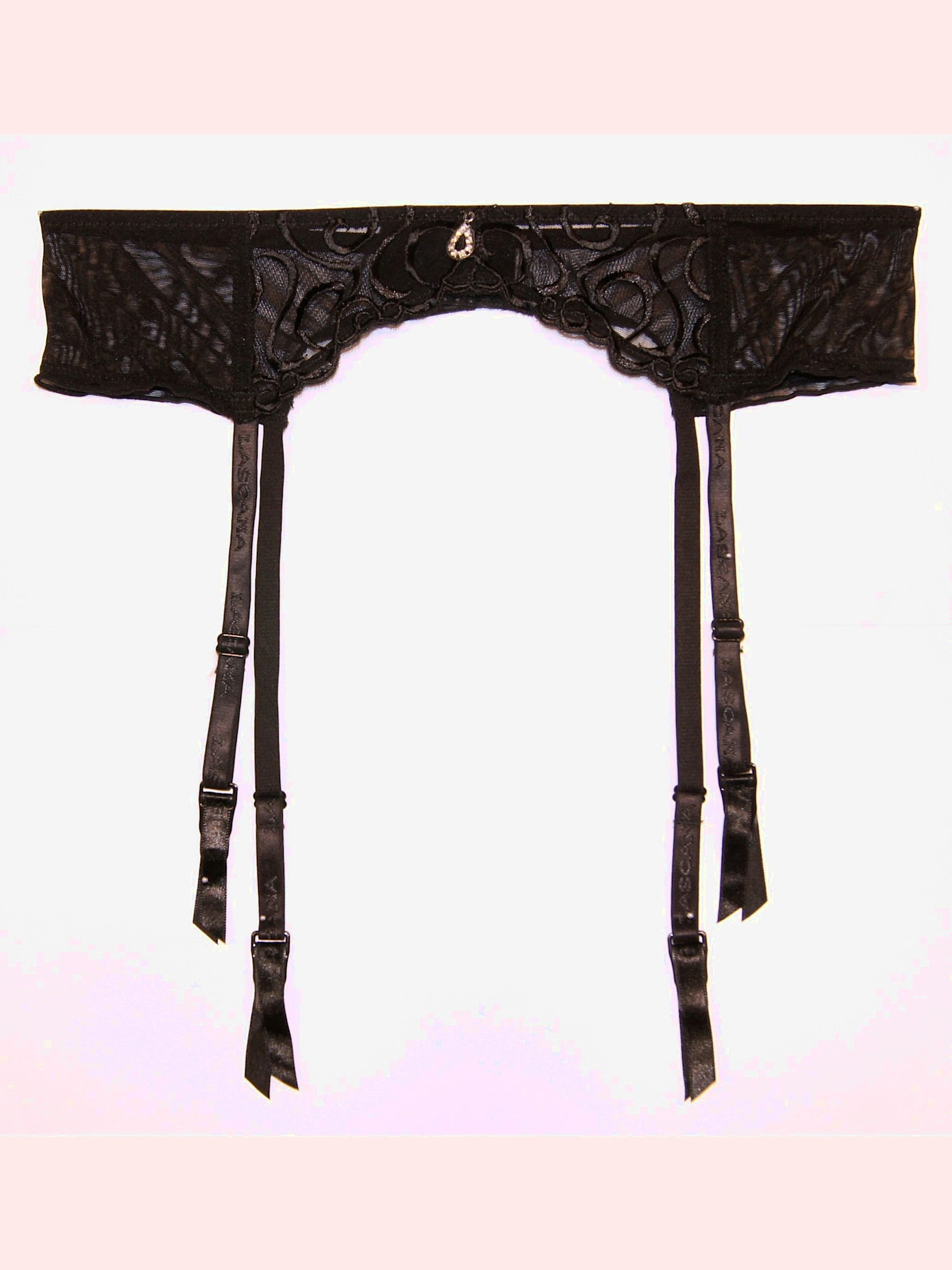 Porte-jarretelles séduisant en maille douce et dentelle brodée