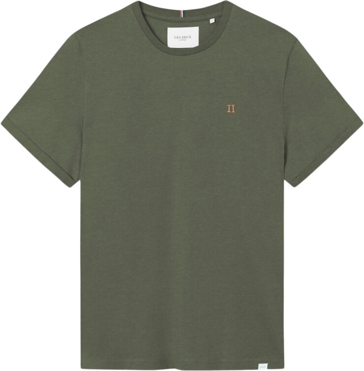 Les Deux Nørregaard T-Shirt Olive night/orange
