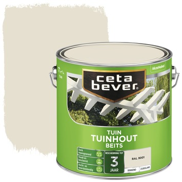 CetaBever Tuinhoutbeits dekkend RAL 9001 zijdeglans 2,5 L