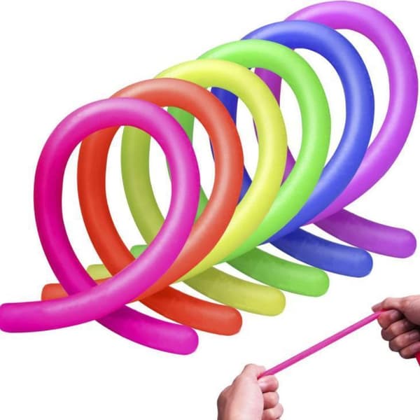 6-pakning Stretchy Noodle String Neon Children Fidget Sensorisk leketøy - Blandede farger