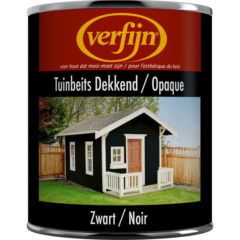 Verfijn Tuin- & Steigerhoutbeits Dekkend 750ml zwart
