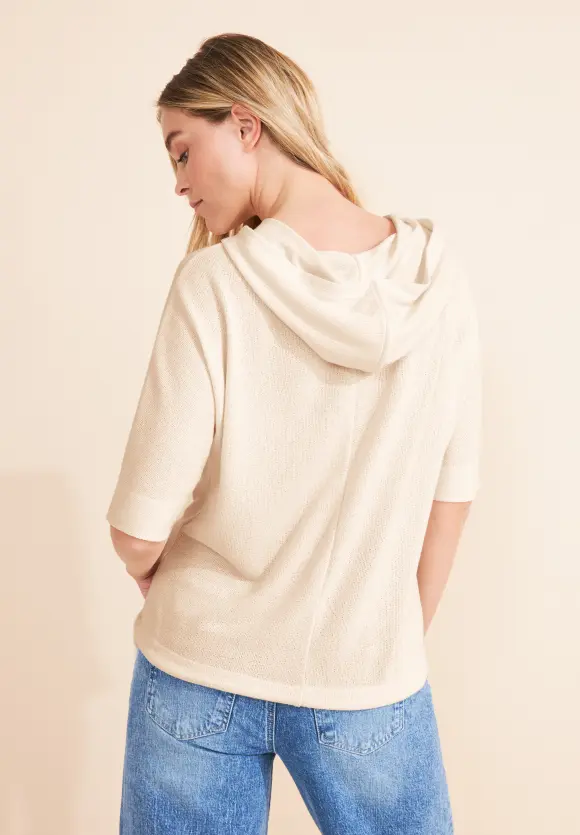 Hoodie Strick Shirt - lucid white