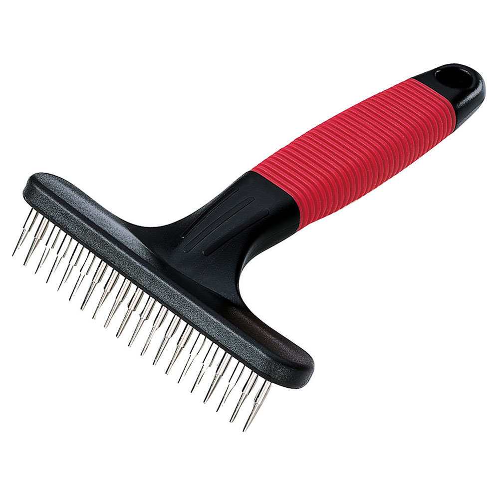 Ferplast peigne rateau pour chiens gro 5872, dents arrondies rotatives, idéal pour le sous-manteau des animaux à poils moyens et